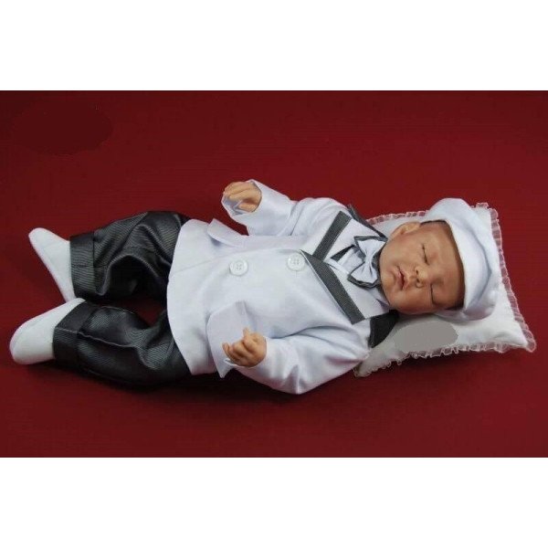 Christening/Special Occasion Baby Boy White/Gray Outfit Style JAMES Christening/Special Occasion Baby Boy White/Gray Outfit Style JAMES