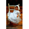 White Baby Girl Christening Dress with Bonnet Style MAYA SL