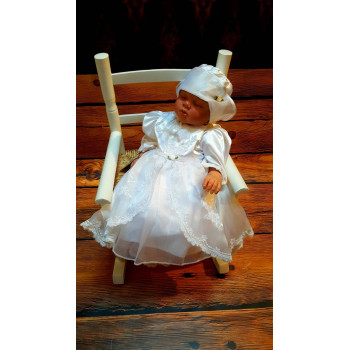 Beautiful White Christening/Baptise/Special Occasion Dress with Bonnet Style EMMA