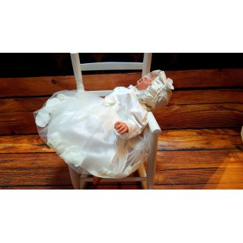 Ivory Baby Girl Christening Dress with Bonnet Style ANABEL