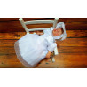 White Christening Baby Girl Dress with Bonnet Style MONICA