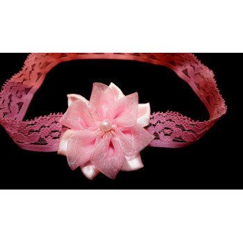 Pink Christening/Special Occasion Flower Headband Style 434
