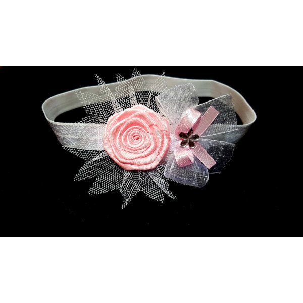 Lovely White/Pink Christening/Special Occasion Headband Style 189 Lovely White/Pink Christening/Special Occasion Headband Style 189
