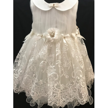 Couche Tot Baby Christening/Special Occasion Dress with Matching Headband 123056