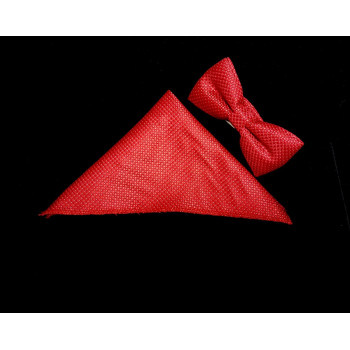 Bowtie and Pocket Square in Red style Bow03