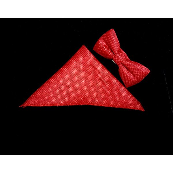 Bowtie and Pocket Square in Red style Bow03 Bowtie and Pocket Square in Red style Bow03