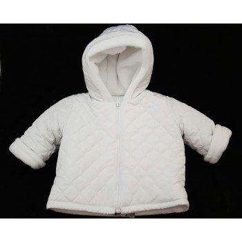 White Fleece Lined Baby Jacket style J01