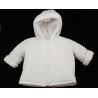 White Fleece Lined Baby Jacket style J01