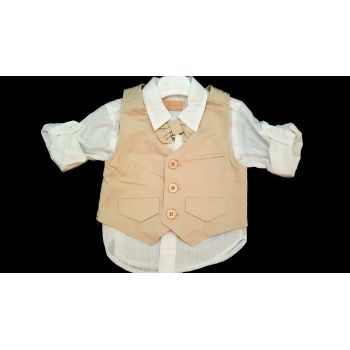 Lovely 6 Pieces |Beige/White Outfit for Boys Style 1079