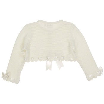Baby Girl Ivory Christening/Baptism Bolero Style BOW-BOLERO 