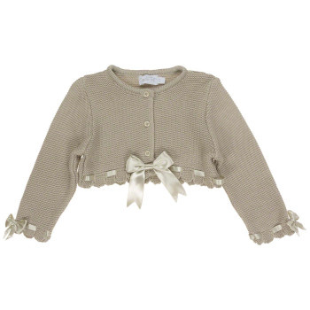 Baby Girl Camel Christening/Baptism Bolero Style BOW-BOLERO 