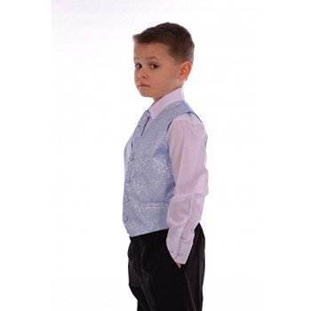 Boys Blue 4 Piece Pageboy Waistcoat Set style Ricardo01