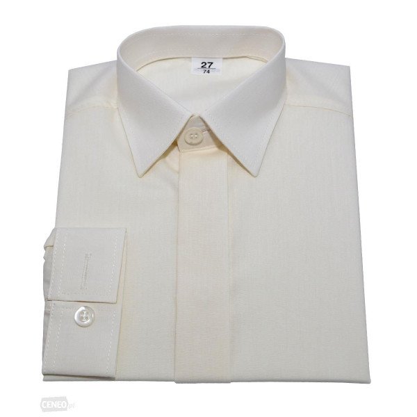 Baby Boy Ivory Shirt with Covered Buttons style csh01 Baby Boy Ivory Shirt with Covered Buttons style csh01