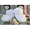 White/Pink Christening/Special Occasion Shoes Style BALLERINA VELOUR with BOW