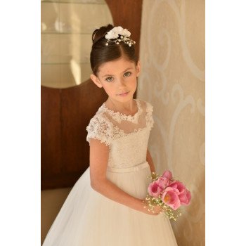Lovely Lace Top Handmade Communion Dress style J2
