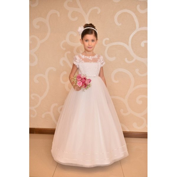 Lovely Lace Top Handmade Communion Dress style J2 Lovely Lace Top Handmade Communion Dress style J2