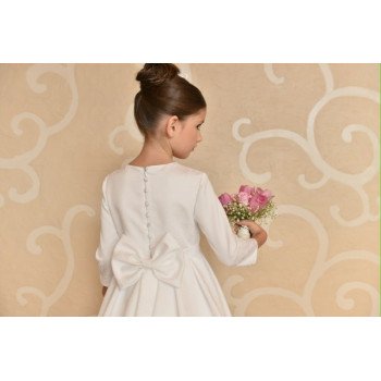 Amazing Roses Print Satin Communion Dress style J7