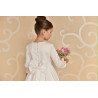 Amazing Roses Print Satin Communion Dress style J7