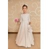 Amazing Roses Print Satin Communion Dress style J7