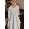 Amazing Roses Print Satin Communion Dress style J7