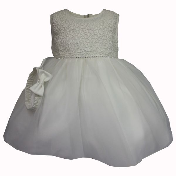 Sevva Beautiful Ivory Christening Dress & Headband Style ROSE Sevva Beautiful Ivory Christening Dress & Headband Style ROSE