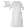 Sarah Louise Christening Ivory Baby Boy Gown with Bonnet Style 001178