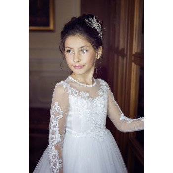 Handmade Long Sleeves First Holy Communion Dress Style B08