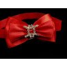 Red Satin Bow Diamanté Buckle Baby Headband Style 373
