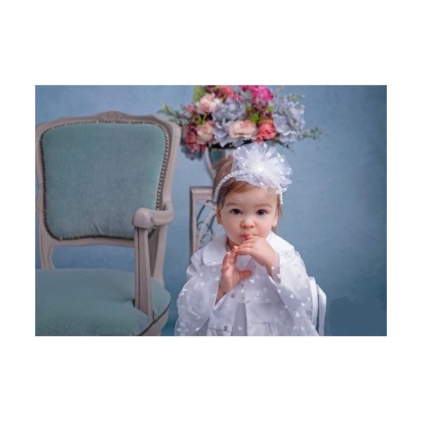 White Christening/Special Occasion Headband Style POLA WHITE White Christening/Special Occasion Headband Style POLA WHITE