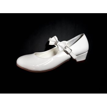 First Holy Communion White Leather Shoes Style DANIELLE