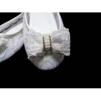 White First Holy Communion Lace Pumps Style 2018-0001