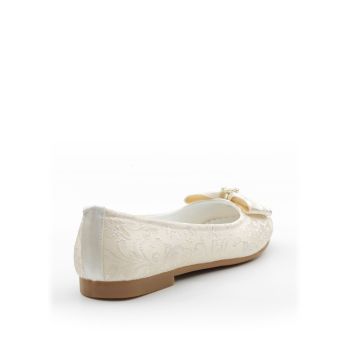 Ivory Satin Pattern Special Occasions Shoes Style 49354