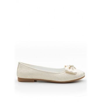 Ivory Satin Pattern Special Occasions Shoes Style 49354