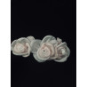 White Communion Headband with Light Pink Flowers OW-003