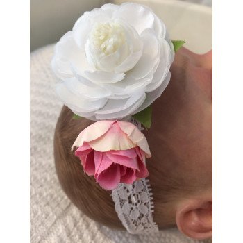 Lace/Flowers Christening/Special Occasion Headband Style EVA