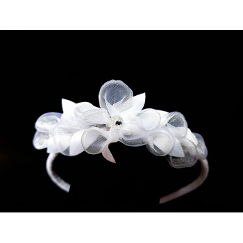 White First Holy Communion Headband Style OP-24