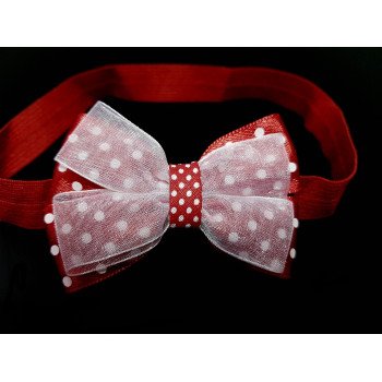 Red/White Polka Dots Special Occasion Headband Style HEADBAND 03