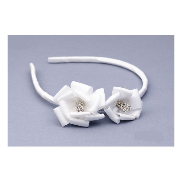 White First Holy Communion Headband Style OW-038