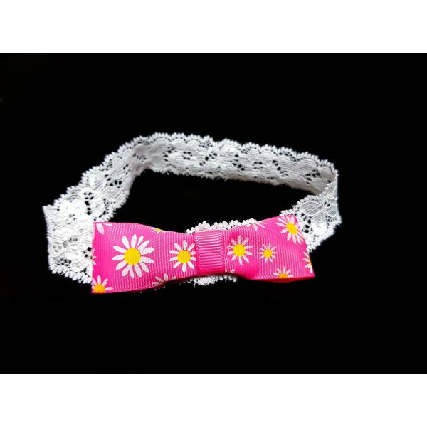 White/Pink Christening/Special Occasion Headband Style HEADBAND 02 White/Pink Christening/Special Occasion Headband Style HEADBAND 02