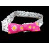 White/Pink Christening/Special Occasion Headband Style HEADBAND 02