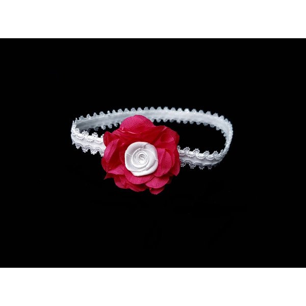 Handmade White/Pink Christening Headband Style HEADBAND 010 Handmade White/Pink Christening Headband Style HEADBAND 010