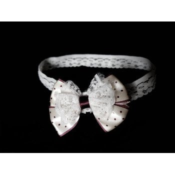 White/Ivory/Burgundy Handmade Special Occasion Headband Style HEADBAND 15