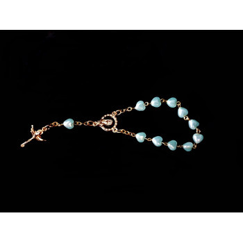 Green/Gold Baptism Baby Bracelet 10th Rosary Style ROSARY 07