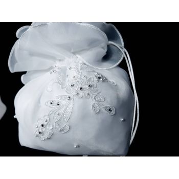 First Holy Communion Bag with Lace and Diamonds Style 4965