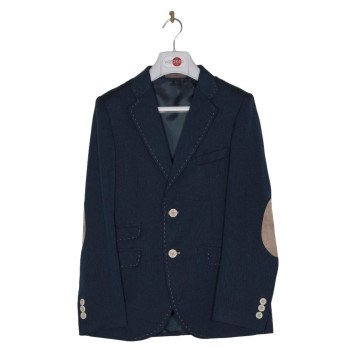 Navy/Beige First Holy Communion/Special Occasion Jacket with Beige Patches Style 10-04020