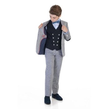 2 Piece Elegant Grey/Navy First Holy Communion/Special Occasion Suit Style 10-03032