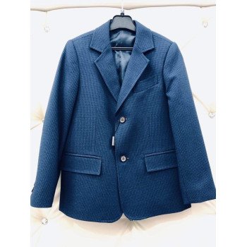 Navy Checkered First Holy Communion/Special Occasion Jacket Style SEAN