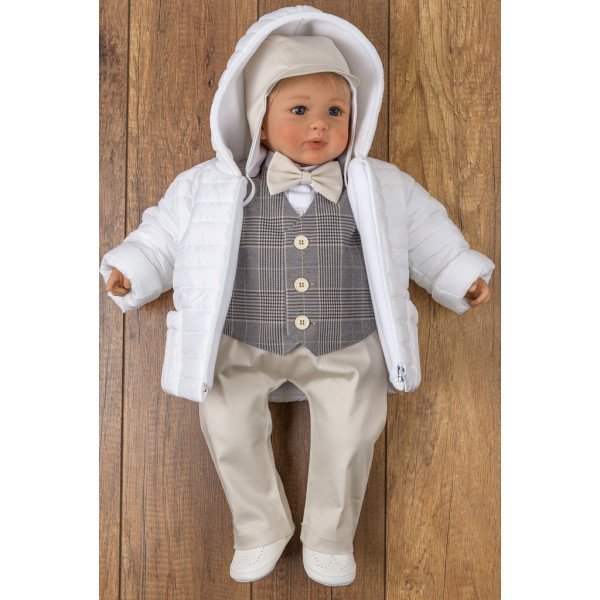6 Pcs Christening Suit&Jacket Victor Beige 6 Pcs Christening Suit&Jacket Victor Beige