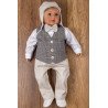 6 Pcs Christening Suit&Jacket Victor Beige