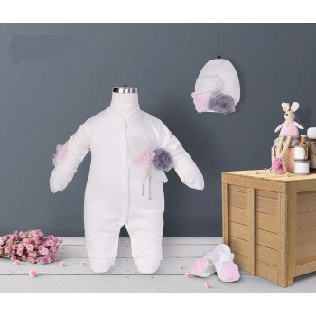 Ivory/Pink Baby Girl Grow Set Style 05226